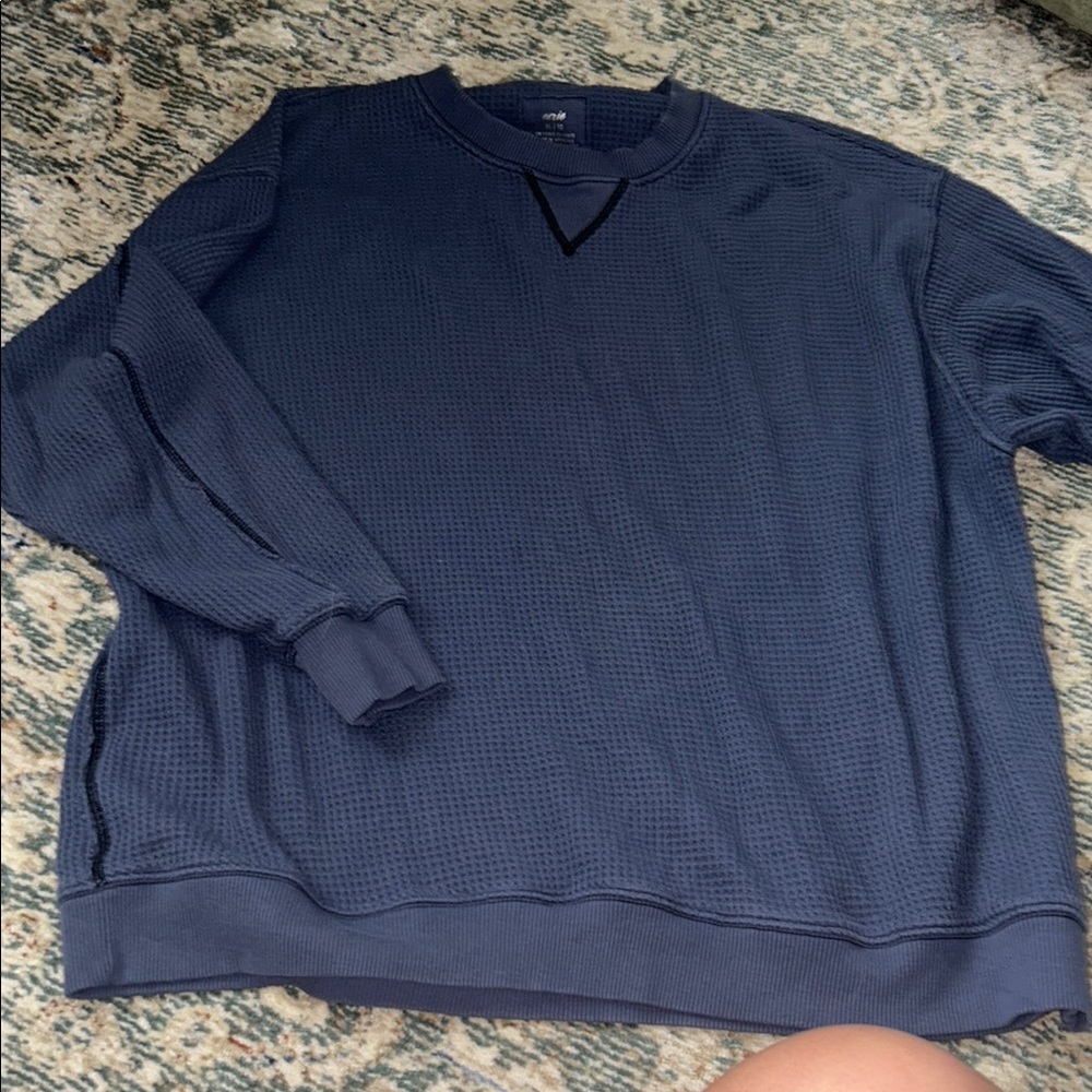 Aerie Blue Crewneck Sweatshirt Classic Comfort